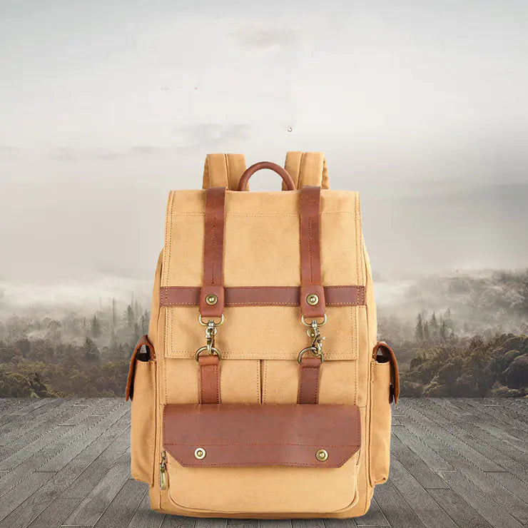 Vintage Crazy Horse Leather Canvas Bag in Seven Colors