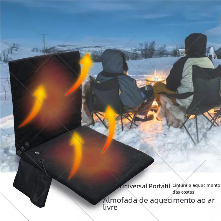 Portable Heated Camping Mat with Backrest for Winter